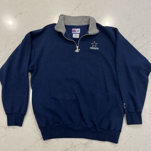 Vintage Dallas Cowboys Logo Athletic Team NFL 1/4 Zip Pullover Sweatshirt Sz Xl